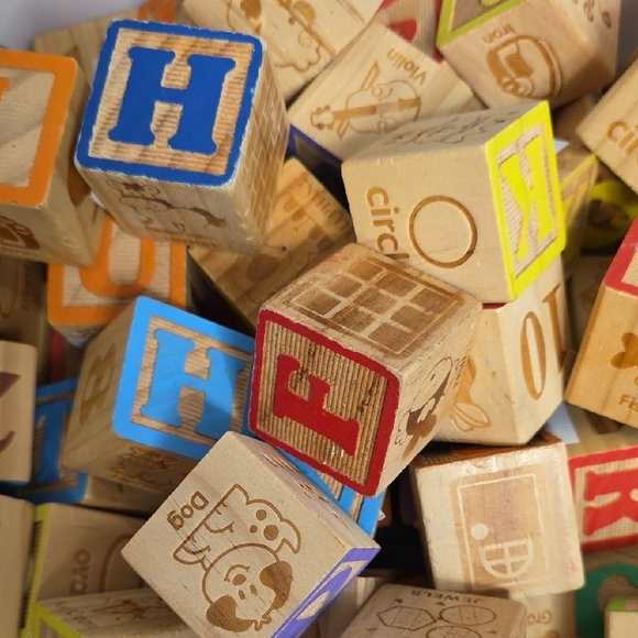 Colorful Alphabet Wooden Blocks Set - Picture 8 of 8